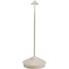 Zafferano, Pina, Lampada da Tavolo Ricaricabile e Senza Fili con Controllo Touch, Utilizzabile anche come Lampada da Esterni, Dimmer, 2200-3000 K, Altezza 29 cm, Colore Sabbia