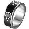 OAKKY Uomo 316l Acciaio Inossidabile Assassin's Creed Anelli ASSASSINS INSIGNIA Argento Nero Taglia 25