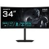 GIGABYTE GS34WQCA Monitor Gaming Curvo 34" WQHD - 3440 x 1440, 1500R, 120Hz, 1m