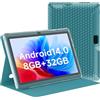 HOTTABLET Tablet 7 pollici Android 14.0 con custodia protettiva, 8 GB (4 + 4 GB espandi) RAM + 32 GB ROM, schermo IPS, doppia fotocamera, Bluetooth 5.0 WiFi Tab (blu navy)