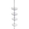 WENKO Angoliera telescopica per la doccia Domaso acciaio inossidabile, Acciaio inossidabile, 25 x 65-275 x 20 cm, Lucido