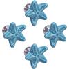 KALLORY Set 4 Pomelli per Armadio a Forma di Stella Marina in Ceramica e Lega di Zinco Blu, Maniglie Resistenti per Porte e Cassetti, Decorazione Elegante per Casa