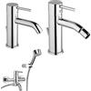Brudetti Paini COX OPEN Set Miscelatori Lavabo + Bidet con Snodo + Vasca con Doccetta e Duplex Cromato - Scarico Automatico 11/4 + Piletta e Flessibili (78CR211O + 78CR306O + 78CR105)