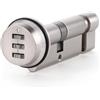 SORWDUERM 1P Serratura per porta con cilindro europeo a pomello nero 70 mm 35/35T, anti-urto,alta sicurezza per porte in PVC, legno e composito Serratura a camma combinata con codice password.