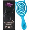 EXTENDIO Spazzola Nera Mini Districante Professionale - Leggera, Curva ed Ergonomica - Per Capelli Lunghi, Ricci o Fini, Senza Tirare, Ideale per Uso Quotidiano - Colore Nero (Blu)
