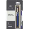 Parker Penna a sfera Parker Vector Standard bordo oro GT (corpo blu) inchiostro blu ...