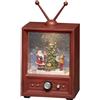 Konstsmide Lanterna LED Snow Globe TV Babbo Natale e bambino/Lanterna di Natale bianco caldo diodo/trasformatore o batteria 3xAA 1,5 V (escl.)/Opzionale otto canzoni Funzione musicale/Acqua riempita