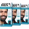 Just For Men Tintura Baffi E Barba, Rimuove I Capelli Grigi Per Un Aspetto Più Spesso E Pieno, Con Pennello Applicatore Incluso, Colore Nero, M55 (3 Pack)