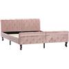 vidaXL Struttura letto in velluto rosa 140x200 cm