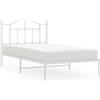 vidaXL Struttura letto con testiera in metallo bianco 100x190 cm