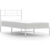 vidaXL Struttura letto con testiera in metallo bianco 100x200 cm