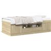 vidaXL Letto da giorno con cassetti in rovere Sonoma 100x200 cm Materiale a base di legno