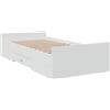 vidaXL Giroletto con cassetti bianco 90x200 cm in materiale ligneo