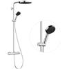 hansgrohe Pulsify S Puro - Colonna doccia a risparmio idrico (EcoSmart) con miscelatore termostatico, Sistema doccia (260 mm) con rubinetto, doccetta, tubo, asta e soffione doccia, cromo, 24237000