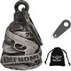 Dream Apparel Motorcycle ride bell for bikers,heavy spirit bells accessory and key chain for luck (DBL7-L 2nd amendment)