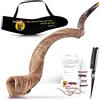 ProShofar Shofar Set Naturale - Corno di Kudu - Shofar Yemenite - Strumento Musicale Tradizionale per Cerimonie Spirituali Ebraiche e Prediche Religiose - Made in Israele