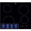 Electrolux Serie 300 Piano Cottura a Induzione da Incasso EIB60424CK, 4 Fuochi Rapidi, Comandi SliderTouch, Sicuro e Facile da Pulire, 60 cm, 590×520 mm, Nero, Design Moderno