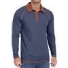 Sailwind Polo da uomo in cotone a maniche lunghe top casual alla moda camicie da golf raglan, Vg Blu Navy, XL