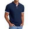 Sailwind Polo da uomo a nido d'ape, traspirante, a maniche corte, con bottoni, stile classico casual, blu navy, XXL