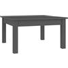 hliofuir Tavolino da caffè grigio, 55 x 55 x 30 cm, in legno massello di pino, tavolino da salotto, quadrato, basso, in legno, rustico, per soggiorno