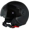 Protectwear Casco Jet H730-Leder Bike con Visiera Integrata, Nero, Taglia S