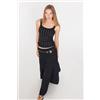 Tezenis Canotta Cotone Costine Con Strass Donna Nero