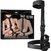 Bondage,Fetish Submissive Imbracatura Con Collare, Cinturino E Manette In Pelle