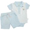 Nene Shop COMPLETO ESTIVO NEONATO BAMBINO BIO MAGLIA BODY E PANTALONCINO 1-18 MESI