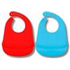 Nene Shop SET 2 BAVAGLINI IMPERMEABILI CON TASCA ROSSO AZZURRO - 100% SILICONE ALIMENTARE