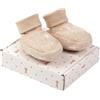 Nene Shop SCARPINE BABBUCCE NEONATO IN COTONE BIOLOGICO STAMPATO BEIGE