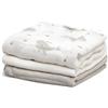 Kiokids SET 3 COPERTINE NEONATO IN MUSSOLA DI BAMBOO 70x70 CM - GRIGIO