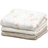 Kiokids SET 3 COPERTINE NEONATO IN MUSSOLA DI BAMBOO 70x70 CM - BEIGE