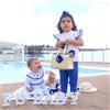Nene Shop COMPLETO NEONATA BAMBINA ESTIVO - FIORI BLU