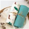 Kiokids SET 2 COPERTINE NEONATO IN MUSSOLA DI BAMBOO 120X120 CM - VERDE