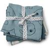 Done by Deer SET 3 TELINI ANTIRIGURGITO DEER FRIENDS BLU - 70x70 CM - 100% COTONE