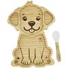 Eco Mikro PIATTO IN BAMBOO CON VENTOSA E CUCCHIAIO - CANE
