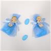 Nene Shop SACCHETTINO CONFETTI SEGNAPOSTO BOMBONIERA NASCITA BATTESIMO MAGNETE BIMBO CELESTE