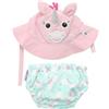 ZOOCCHINI KIT MARE NEONATO COSTUMINO CONTENITIVO + CAPPELLINO, UNICORNO - SPF50+
