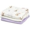 Kiokids SET 3 COPERTINE NEONATO IN MUSSOLA DI BAMBOO 70x70 CM - LAVANDA