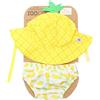 ZOOCCHINI KIT MARE NEONATO COSTUMINO CONTENITIVO + CAPPELLINO, ANANAS - SPF50+
