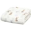 Kiokids COPERTINA NEONATO IN MUSSOLA DI BAMBOO 120X120 CM - BIANCO LAVANDA