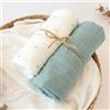 Kiokids SET 2 COPERTINE NEONATO IN MUSSOLA DI BAMBOO 120X120 CM - VERDE