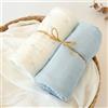 Kiokids SET 2 COPERTINE NEONATO IN MUSSOLA DI BAMBOO 120X120 CM - CELESTE