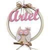 Nene Shop FIOCCO NASCITA PERSONALIZZATO CON GUFETTO ROSA - REALIZZATO A MANO