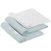 Bimbi Dreams SET 3 COPERTINE NEONATO IN MUSSOLA DI COTONE 70X80 CM - CELESTE