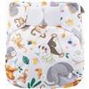 Happy Bear COSTUMINO CONTENITIVO NEONATO REGOLABILE CON VELCRO - WILD ANIMALS