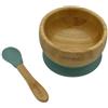 Eco Mikro SET PAPPA IN BAMBOO CON VENTOSA PER NEONATI E BAMBINI - VERDE