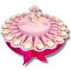 Nene Shop TORTA BOMBONIERA NASCITA BATTESIMO FAGOTTO ROSA CON MAGNETI E CENTRALE