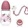 Kiokids SET REGALO BIBERON NEONATO - CIUCCIO IN SILICONE - CATENELLA PORTACIUCCIO 6+