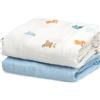 Kiokids SET 2 COPERTINE NEONATO IN MUSSOLA DI BAMBOO 120X120 CM - CELESTE